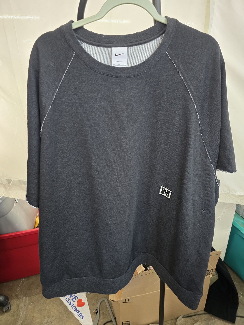 Nike Charcoal Gray Short Sleeve Crew Sweatshirt